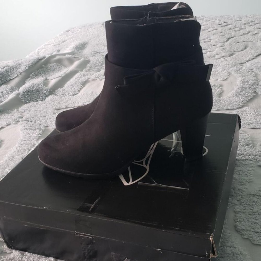 Women's Booties with Heel,Chunky Stacked Heel Zipper Ankle Boots for Ladies sz11